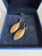 Goudkleurige oorhangers met strass, Enlèvement ou Envoi, Comme neuf, Avec strass