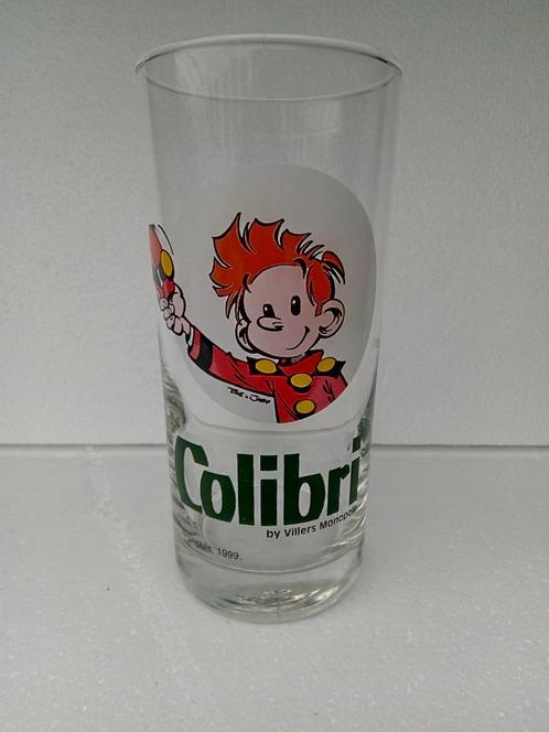 Oud COLIBRI-glas met SPIROU van Villers M-voorstelling, Verzamelen, Glas en Drinkglazen, Zo goed als nieuw, Frisdrankglas, Ophalen of Verzenden