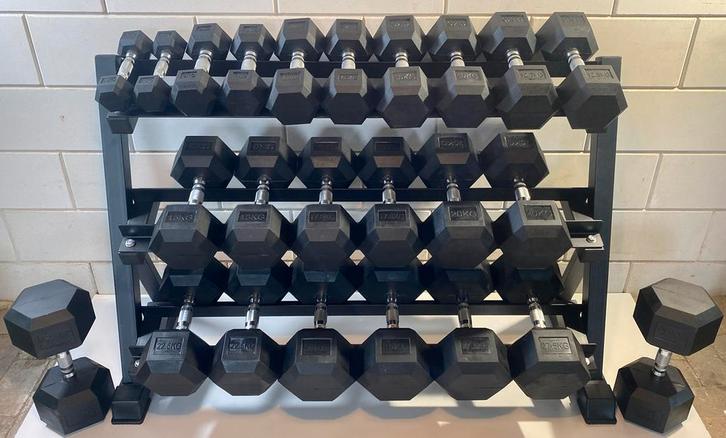 Dumbells/Dumbbells 2,5kg - 30kg+ rek - NIEUW! €900 excl. BTW, Sports & Fitness, Équipement de fitness, Neuf, Enlèvement