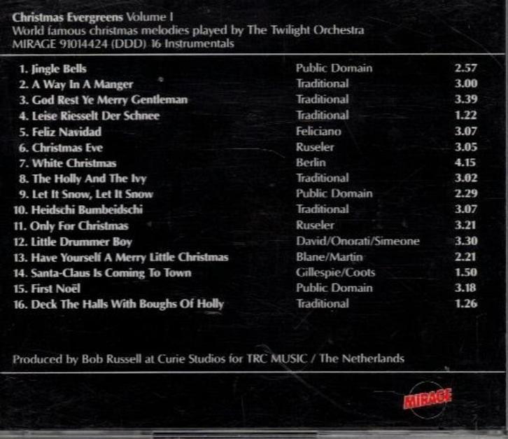 The Twilight Orchestra - Christmas Evergreens Volume 1, Cd's en Dvd's, Cd's | Kerst en Sinterklaas, Gebruikt, Ophalen of Verzenden