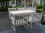 teak tuintafel met 4 stoeten, Tuin en Terras, Ophalen of Verzenden, Gebruikt, Tuinset