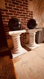 2 x marmeren zuilen + 2 x graniet vazen, Huis en Inrichting, Ophalen, Zo goed als nieuw