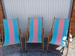 3 X Vintage Strandstoelen met Armleuning (lees beschrijving), Tuin en Terras, Tuinstoelen, Ophalen, Zo goed als nieuw