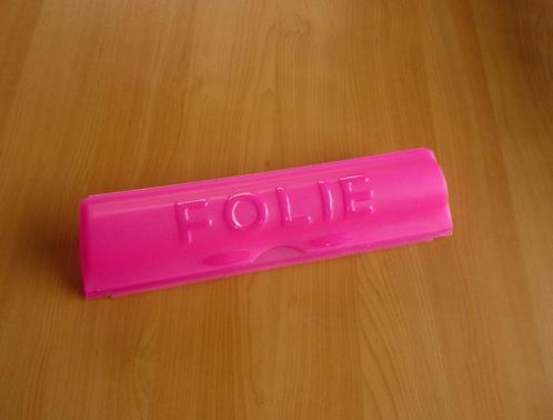 Fuchsia roze fluo folie houder snijder, Huis en Inrichting, Keuken | Tupperware, Ophalen of Verzenden