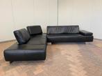 GRATIS LEVERING HEEL BE Montel Zwarte Echt Leer Hoekbank, Huis en Inrichting, Zetels | Zetels, 250 tot 300 cm, Hoekbank, Leer