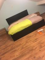 Bedframe met lattenbodem, Huis en Inrichting, Ophalen, Zo goed als nieuw, Zwart