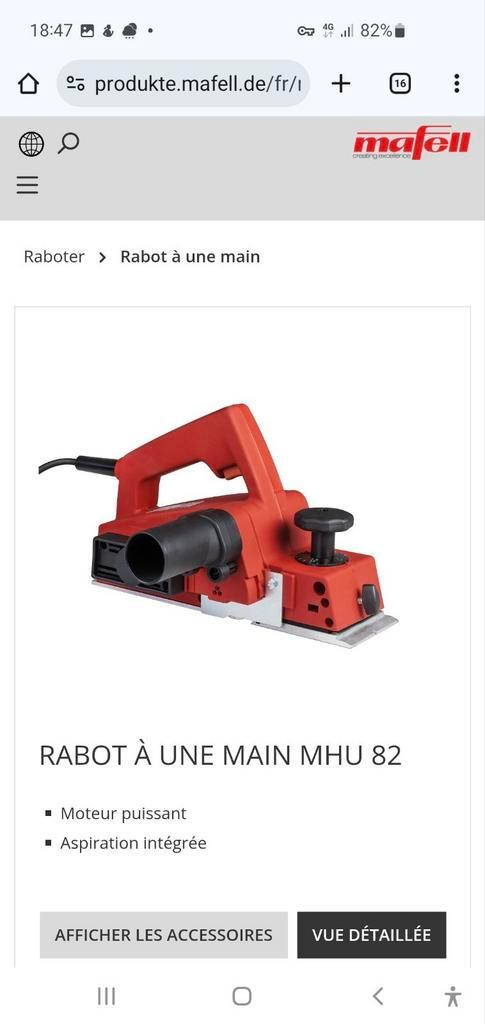 Rabot Mafell Professionnel – Neuf sous Coffret, Bricolage & Construction, Raboteuses, Comme neuf, Enlèvement