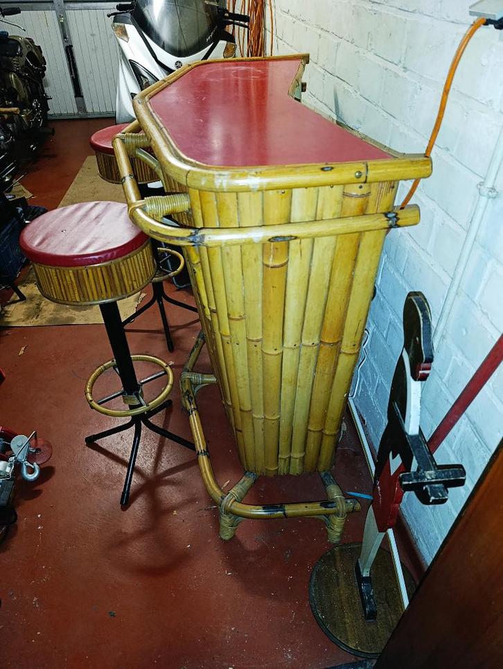 Petit bar en bambou vintage, Huis en Inrichting, Overige Huis en Inrichting, Gebruikt, Ophalen of Verzenden