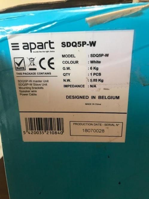 Apart (Biamp) Systems SDQ5P White Nieuw in de doos, Audio, Tv en Foto, Luidsprekerboxen, Zo goed als nieuw, Overige typen, Minder dan 60 watt