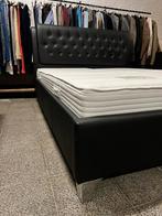 Lederen boxspring met perfecte matras 1,60 m, Huis en Inrichting, Ophalen, Zo goed als nieuw