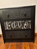 Commode noire , 3 tiroires, Huis en Inrichting, Kasten | Ladekasten, Ophalen, Zo goed als nieuw, Grenenhout