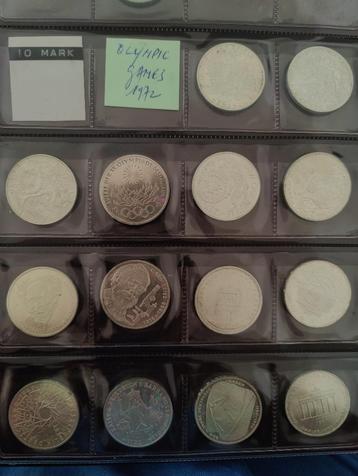 Collection Allemagne 10 Mark 1972-2001 argent x34