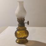 Mini-olielamp met glazen voet, Antiek en Kunst, Verzenden