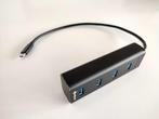 Sharkoon 4-Port USB 3.0 Aluminium Hub Type C, Computers en Software, Dockingstations, Ophalen, Gebruikt, USB-hub, Sharkoon