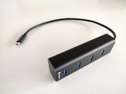 Sharkoon 4-Port USB 3.0 Aluminium Hub Type C, Computers en Software, Dockingstations, Gebruikt, USB-hub, Ophalen