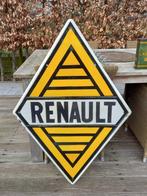 Dubbelzijdig emaille reclamebord Renault, Verzamelen, Reclamebord, Gebruikt, Ophalen of Verzenden