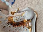 Porceleinen Capodimonte pauw beeld met Swarovski crystals, Verzamelen, Swarovski, Ophalen of Verzenden, Zo goed als nieuw