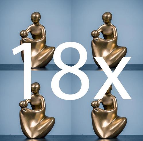18 stuks ouder en kind beelden in bronskleur, Antiek en Kunst, Kunst | Designobjecten, Ophalen of Verzenden