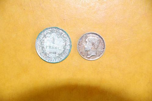 Albert I : 1 Fr 1912 FR en 50 centiem 1911 VL, Postzegels en Munten, Munten | België, Setje, Zilver, Zilver, Verzenden