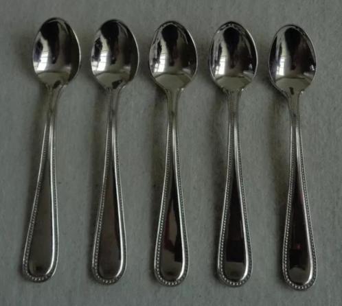 KELTUM P7 PERLE 5x mokkalepel espressolepel lepel 9,4cm set, Huis en Inrichting, Keuken | Bestek, Zo goed als nieuw, Verzenden