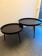 Zwarte salontafeltjes, Huis en Inrichting, Ophalen, Gebruikt, Rond, Metaal