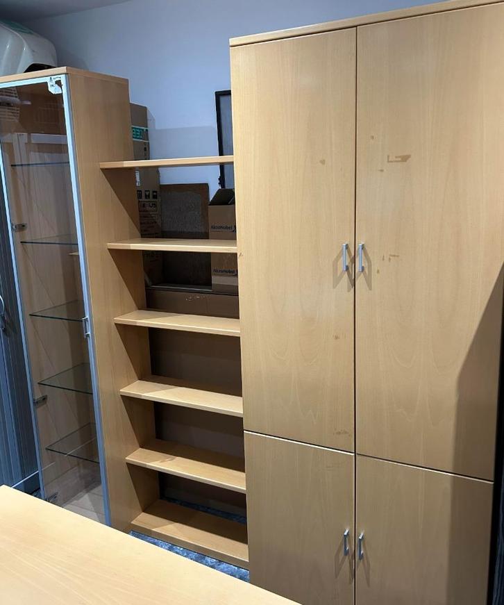 NIEUW set 4 stuks of 6 kantoormeubelen val 1995, Huis en Inrichting, Bureaus, Nieuw, Bureau, Ophalen