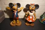 oude houten beelden mickey en minnie mouse, Ophalen of Verzenden, Mickey Mouse