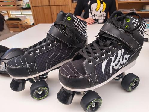 Rolschaatsen maat 38 + bescherming + rugzak, Sport en Fitness, Skeelers, Gebruikt, Inline skates 4 wielen, Overige merken, Dames