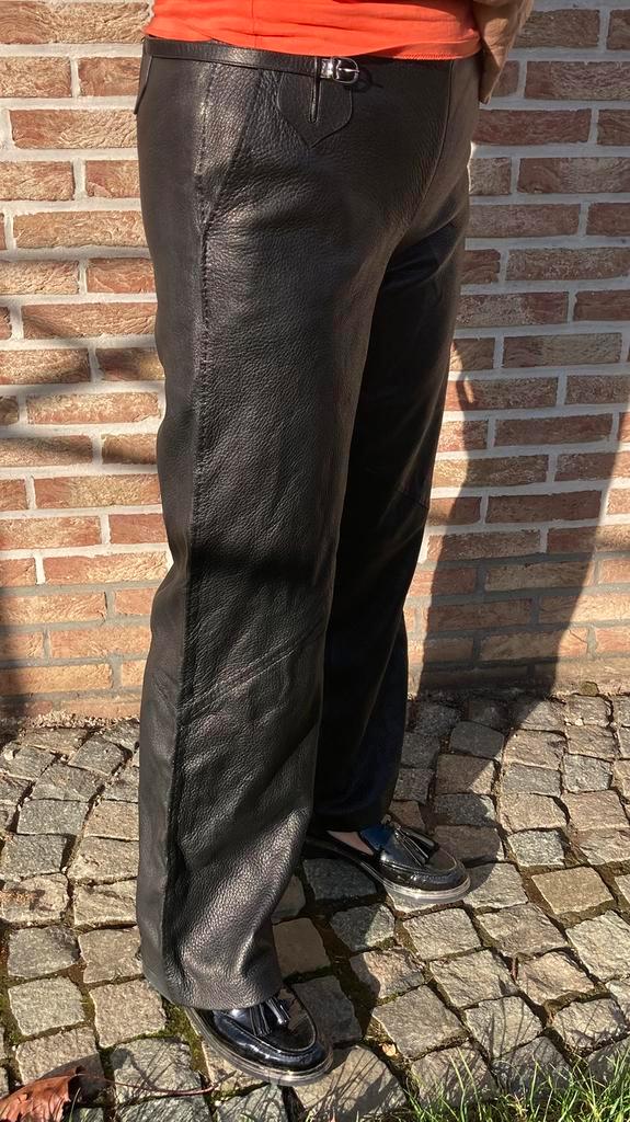 Hermès lederen broek, Kleding | Dames, Broeken en Pantalons, Zo goed als nieuw, Maat 38/40 (M), Zwart, Lang, Ophalen of Verzenden