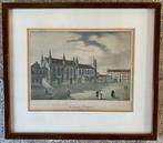 gravure, Le burg à Bruges, Auguste de Peelaert, Ophalen of Verzenden