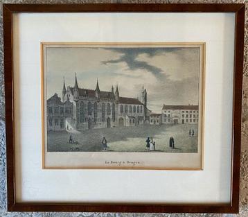gravure, Le burg à Bruges, Auguste de Peelaert beschikbaar voor biedingen