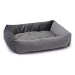 Nouveau lit pour chien en velours gris 80x70 cm, Animaux & Accessoires, Paniers pour chiens, Enlèvement ou Envoi, Neuf, Poussière