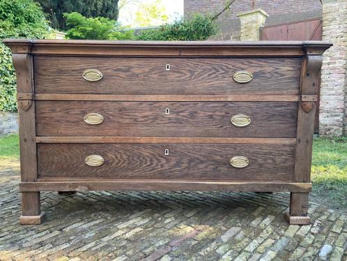 Brede Oud Hollandse Ladenkast Dressoir Commode 154 cm., Antiek en Kunst, Antiek | Overige Antiek, Ophalen