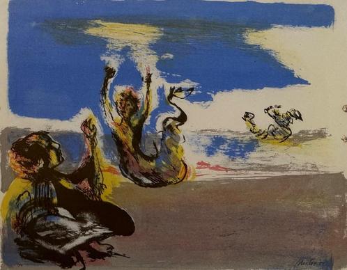 Jan Cox | handgesigneerde litho | 'The four elements' | 1951, Antiek en Kunst, Kunst | Litho's en Zeefdrukken, Ophalen of Verzenden