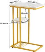 Table d'appoint en forme de C | LIVRAISON GRATUITE, Neuf, -, -, YMYNY