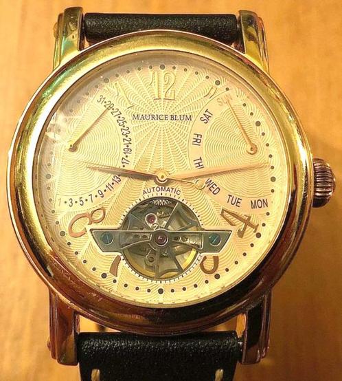 Herenuurwerk MAURICE BLUM Dia 41 mm, Handtassen en Accessoires, Horloges | Heren, Zo goed als nieuw, Leer, Ophalen of Verzenden