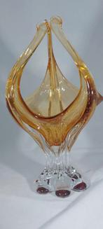 Handgeblazen glazen vaas of mand Murano of Chalet glas, Antiek en Kunst, Ophalen of Verzenden