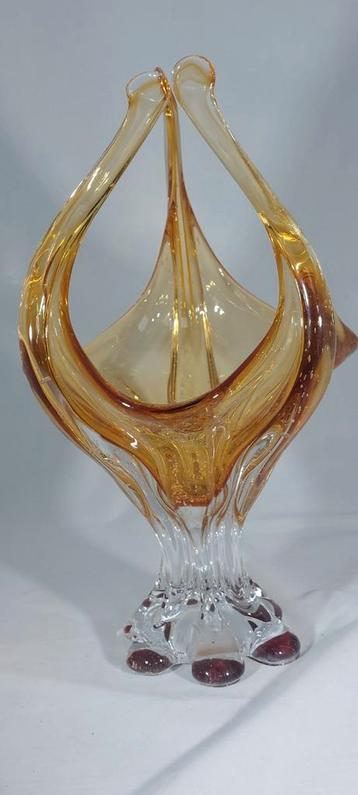 Handgeblazen glazen vaas of mand Murano of Chalet glas beschikbaar voor biedingen