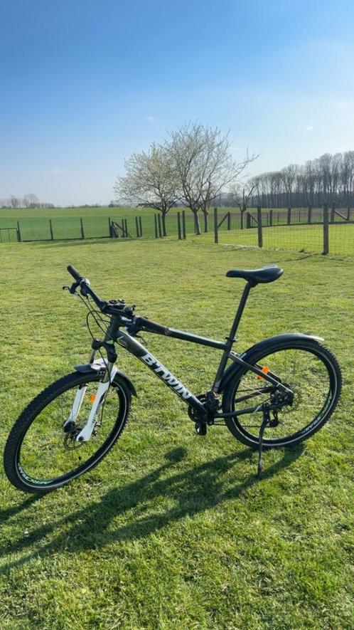 B-twin Rockrider 520 zwart/groen, Fietsen en Brommers, Fietsen | Heren | Sportfietsen en Toerfietsen, Gebruikt, Overige merken