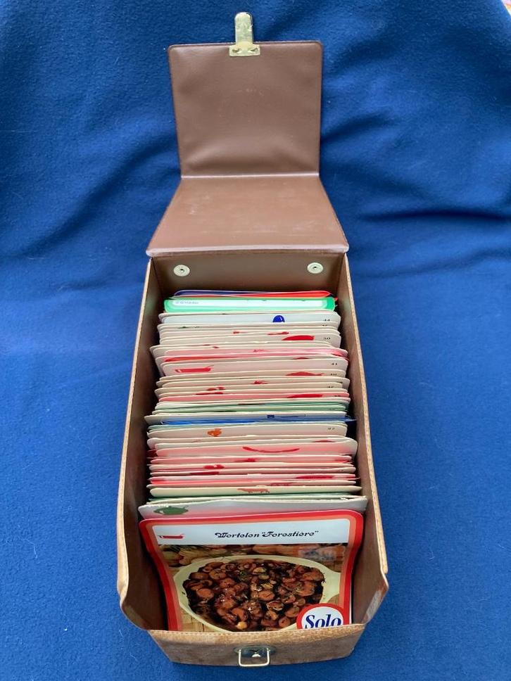 Koffertje met receptenkaarten van Solo, Verzamelen, Complete verzamelingen en Collecties, Ophalen of Verzenden