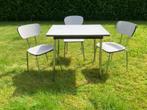 Keukentafel met 3 stoelen in formica, wit., Ophalen, Gebruikt, 50 tot 100 cm, 50 tot 100 cm
