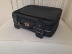 VINTAGE reiskoffer / blauw leder, Antiek en Kunst, Ophalen