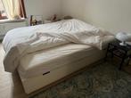 Lit IKEA (NORDLI) + matelas (MORGEDAL), Huis en Inrichting, Slaapkamer | Bedden, Ophalen, Wit, Zo goed als nieuw, Twijfelaar