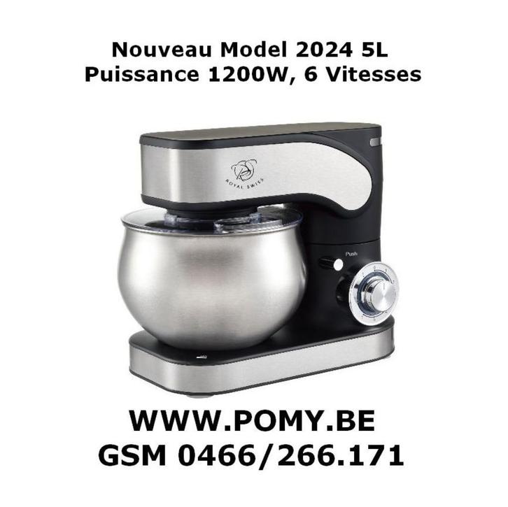 Nouveau Robot Culinaire 5L avec 1300W + Accessoires, Electroménager, Mélangeurs de cuisine, Neuf, 4 litres ou plus, 3 vitesses ou plus