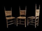 Schitterende vintage Spaanse rush biezen design stoel, Huis en Inrichting, Gebruikt, Ophalen of Verzenden