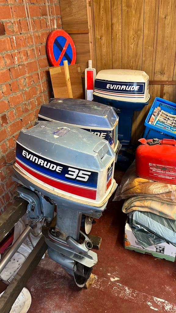 3x evinrude 35 en 25 pk, Watersport en Boten, Ophalen, Gebruikt, Met afstandsbediening, 30 pk of meer