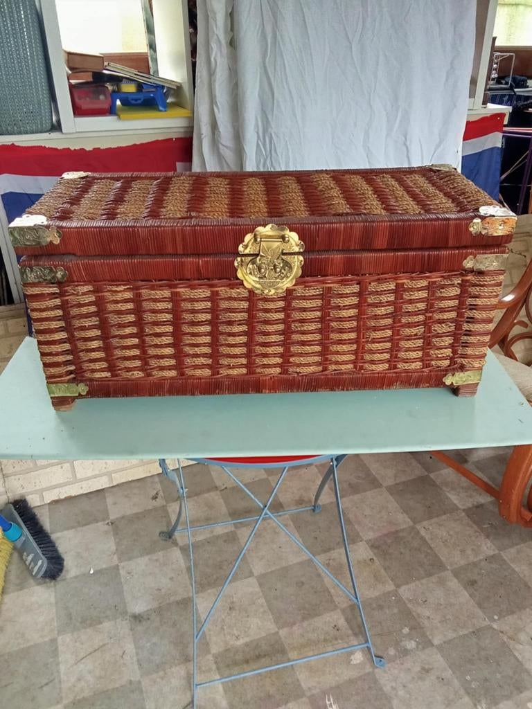 Petite malle en osier décorative parfait état, Maison & Meubles, Enlèvement