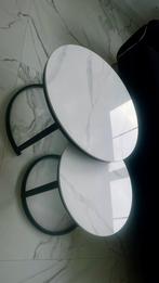 Table en céramique aspect marbre — 69 et 50 cm, Enlèvement, Neuf, 50 à 75 cm