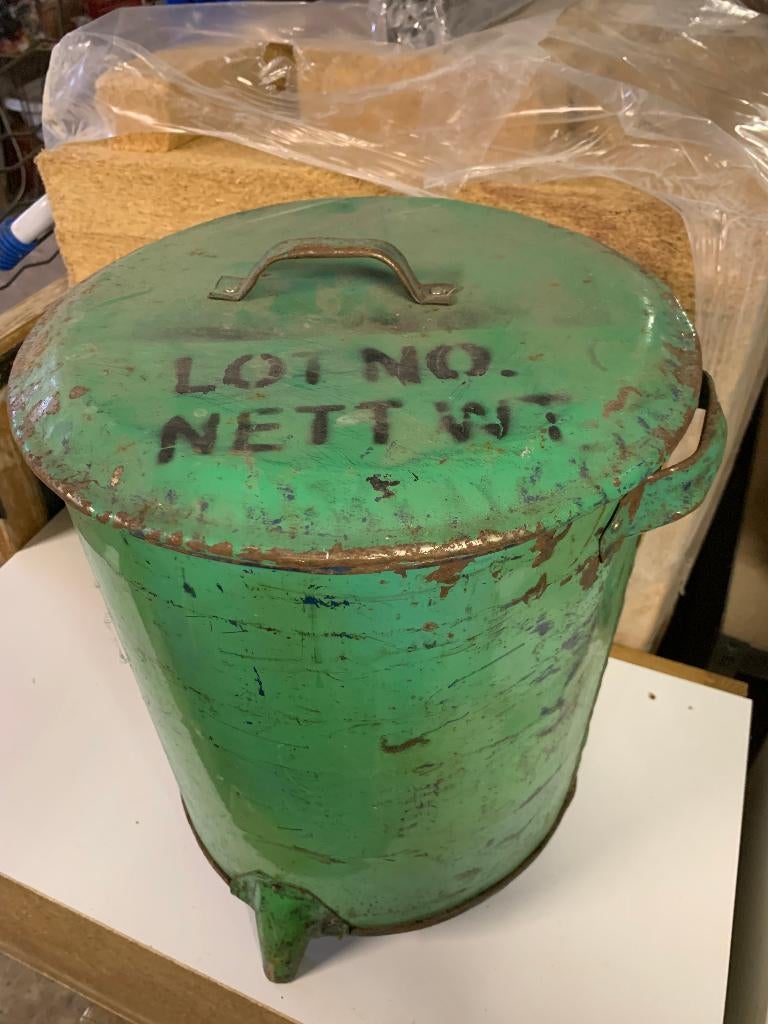 Poubelle/sceau métallique style récup., Moins de 50 cm, 10 à 20 litres, Enlèvement, Utilisé