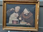 2 schilderijen, vrolijke paters, onleesb. gesign. 'Cuy..., Enlèvement